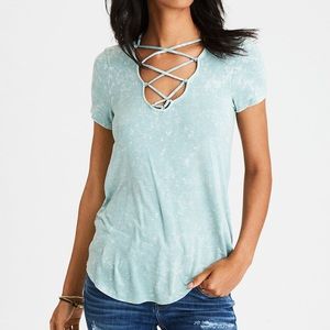 AEO Soft and Sexy Lace Up T-shirt